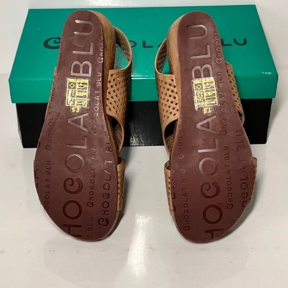 Chocolat Blu Theo Leather Sandal Wedge - Picture 8 of 8